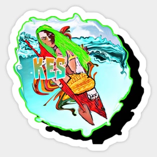 Ocean woman surf expert teacher Sticker